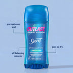Secret Outlast Antiperspirant Deodorant for Women, 72hr Sweat & Odor Protection, PH Balancing Minerals, Invisible Solid, Completely Clean Scent, 2.6 oz (Pack of 2)