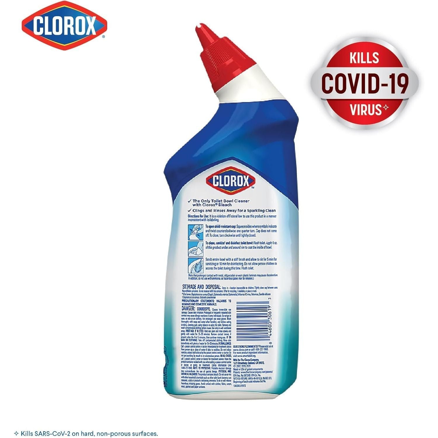 Buy now Clorox Toilet Bowl Cleaner, Clinging Bleach Gel, Cool Wave Scent, 24 Ounces at indiglob india