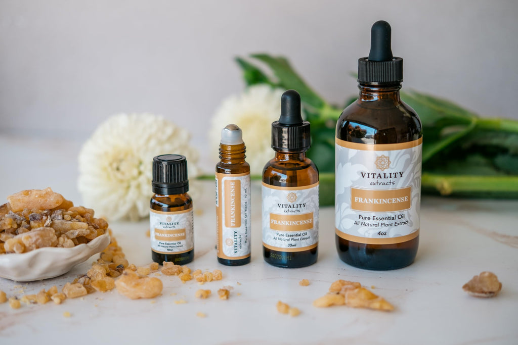 Vitality Extracts Frankincense Essential Oil - 10ml Roll-on, Boswellia Serrata, Aromatherapy, Skin Care, Natural Calm, Stress Relief, Yoga