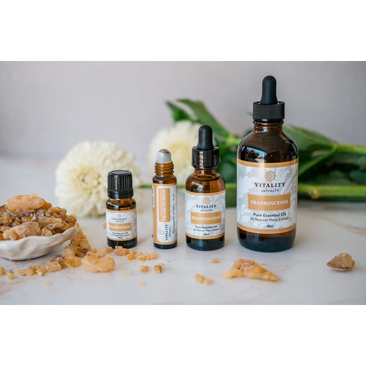 Vitality Extracts Frankincense Essential Oil - 10ml Roll-on, Boswellia Serrata, Aromatherapy, Skin Care, Natural Calm, Stress Relief, Yoga