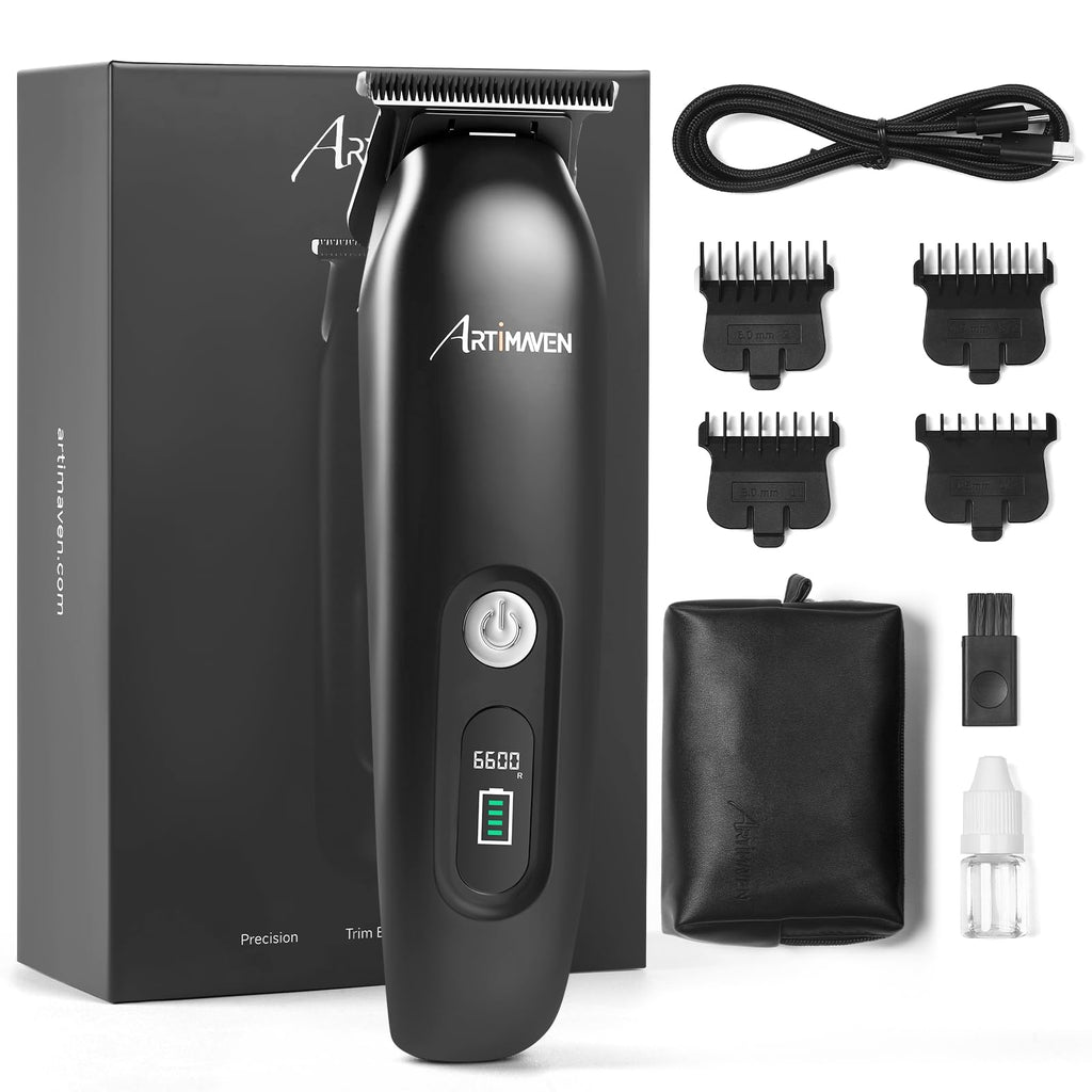 Beard Trimmer for Men, Cordless Hair Clipper & Beard Trimmer Kit, USB-C Rechargeable, DLC Precision Blade, 150-Min Runtime, Compact Travel Grooming Set, Gift for Men with Toiletry Bag