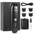 Beard Trimmer for Men, Cordless Hair Clipper & Beard Trimmer Kit, USB-C Rechargeable, DLC Precision Blade, 150-Min Runtime, Compact Travel Grooming Set, Gift for Men with Toiletry Bag