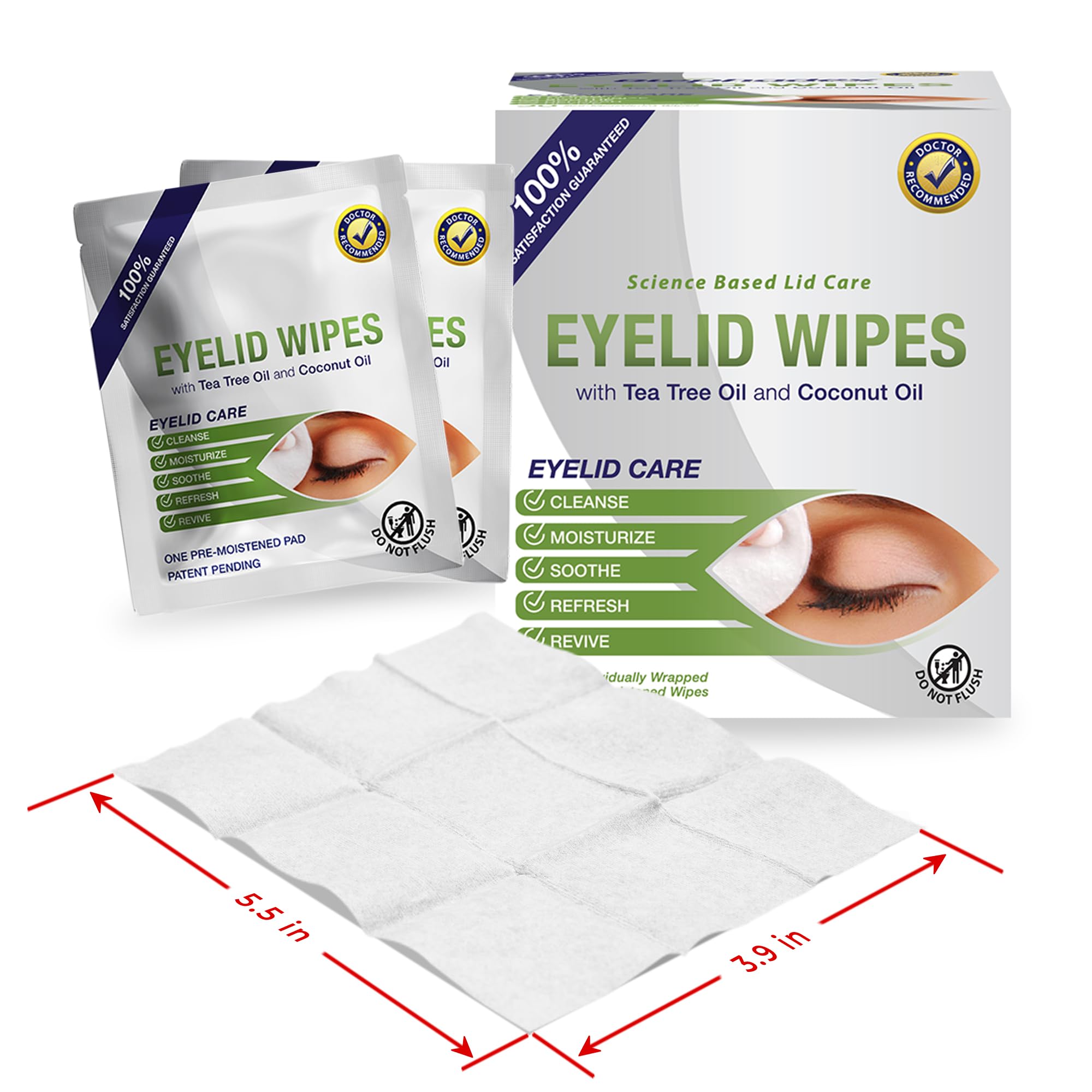 Buy now Lunovus Premium Eyelid Wipes With Tea Tree and Coconut Oil - Cleansing Wipes for People Itchy Eyes - Individually Wrapped - Box Of 30 Natural Eye Wipes at indiglob india