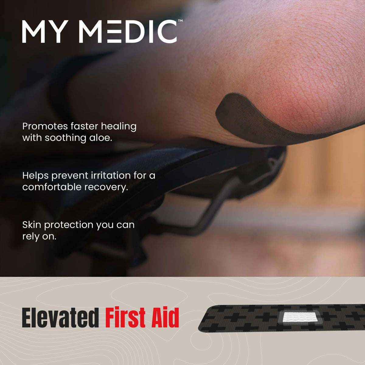 My Medic SuperSkin Bandages, 20-Pack Adhesive Bandages with Soothing Aloe, Latex-Free, 5X Stronger, 1" x 3" Flexible Fabric Bandages for First Aid and Skin Protection