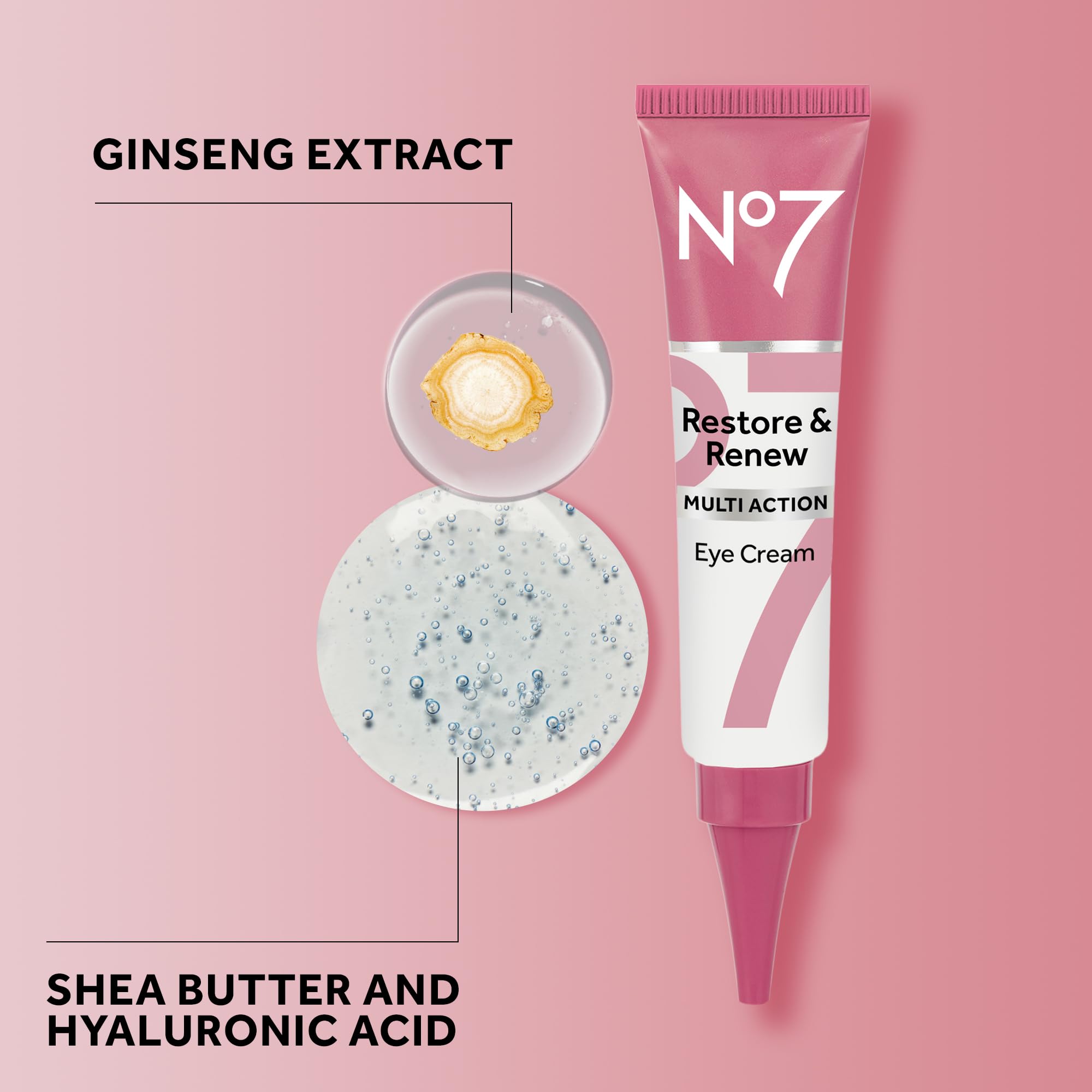 Buy now No7 Restore & Renew Multi Action Eye Cream - Skin Renewing Under Eye Cream for Puffiness & Dark Circles - Moisturizing Formula for Wrinkles (15ml) at indiglob india