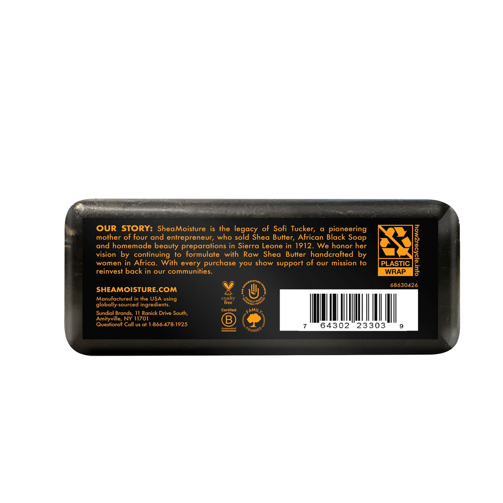 SheaMoisture Bar Soap for Troubled Skin African Black Soap Cleanser with Shea Butter 8 oz