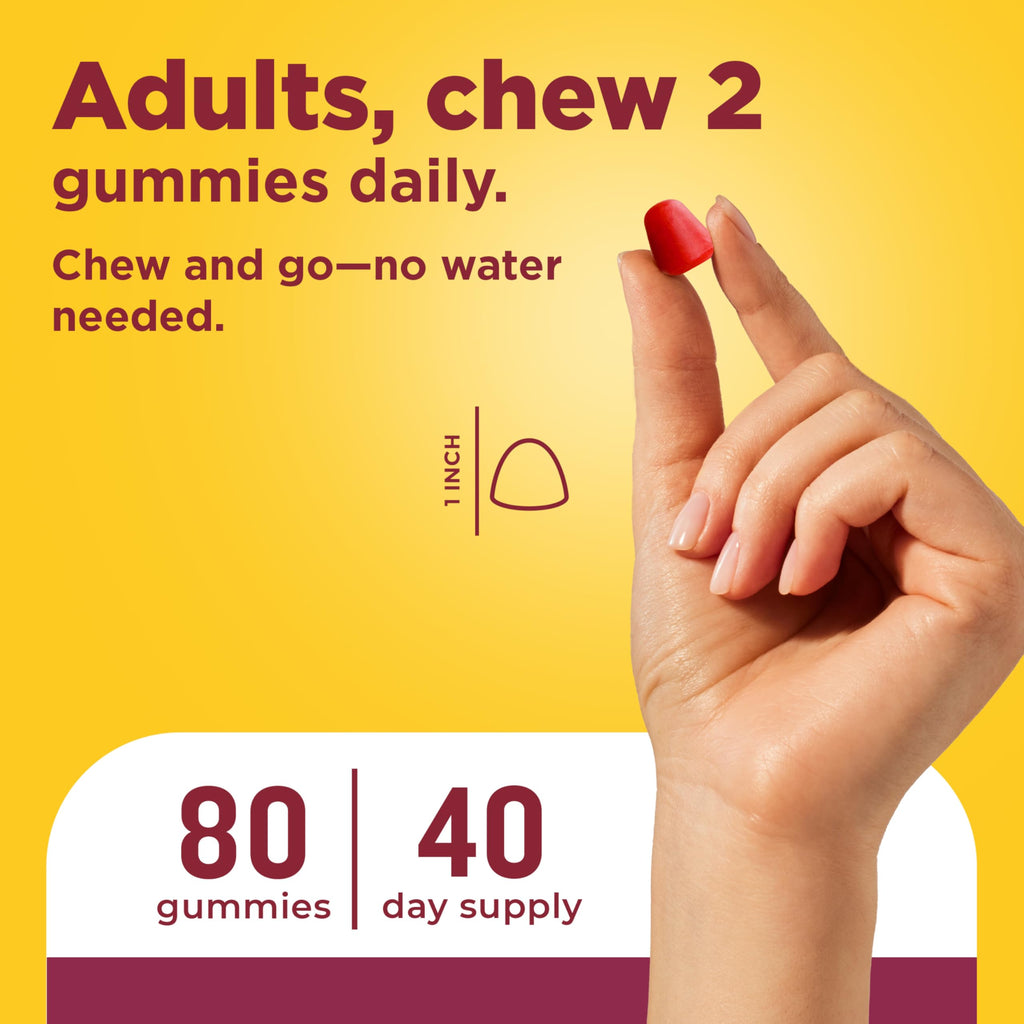 Nature Made Advanced Hair Skin and Nails Gummies, 80 Gummies | Dietary Supplement with Biotin, Pro Retinol A, Niacinamide, Vitamin C and Vitamin E, Strawberry Flavor, 40 Day Supply