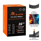 2-PCS 26" Heavy Duty Bike Tubes 26X2.10/2.40 AV32mm Schrader Valve (52/62-559) Bicycle Tubes Compatible with 26 X 2.10 26 X 2.125 26X2.20 26X2.25 26X2.30 26x2.35 26X2.40 Bike Bicycle Tire Tubes