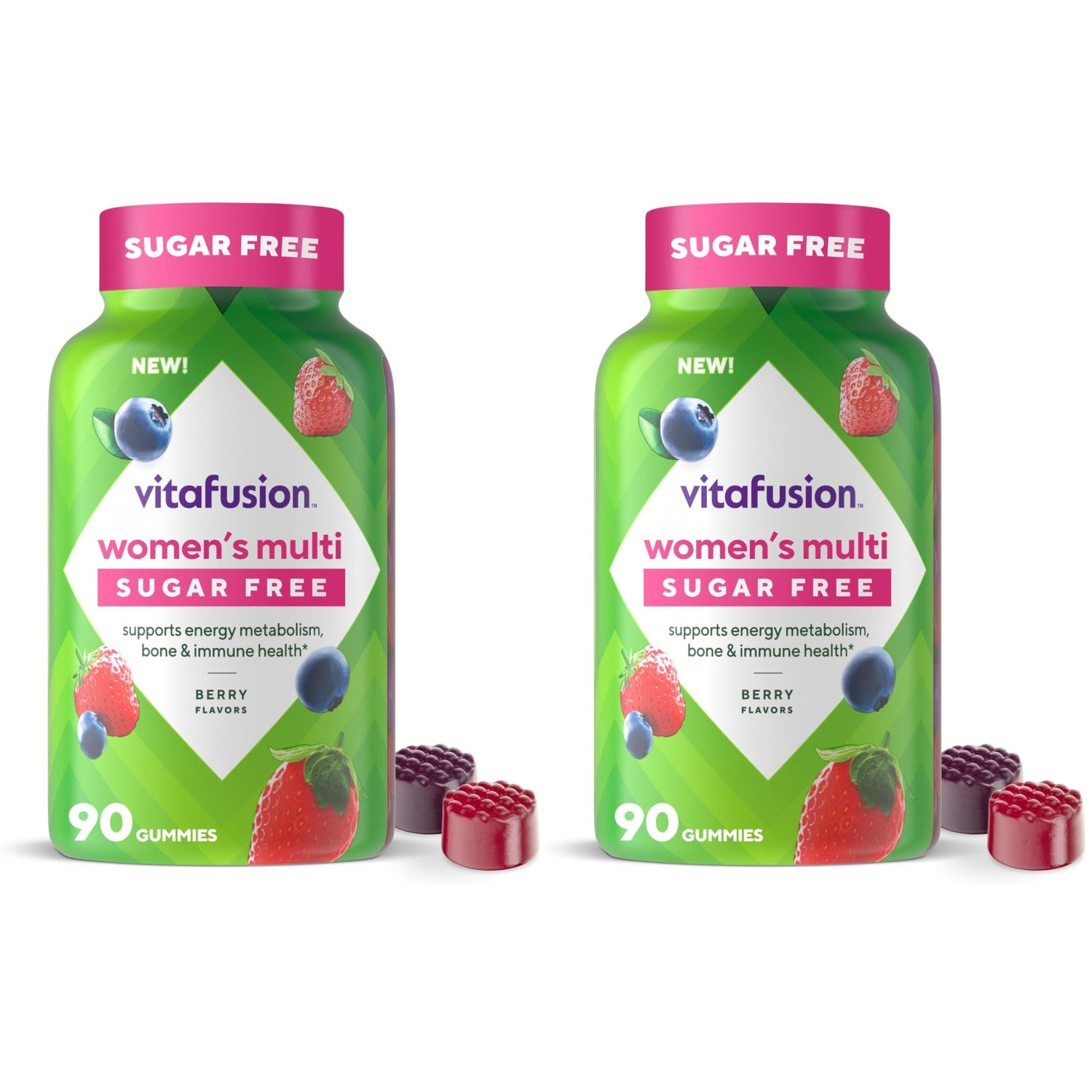 Vitafusion Women's Multivitamin Gummy | 90 Sugar-Free Gummies | Berry Flavor Multi Vitamins | Gluten and Dairy-Free Supplement