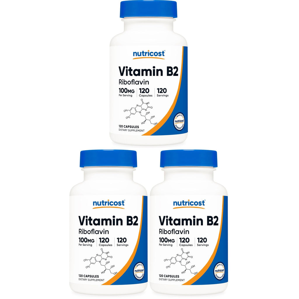 Nutricost Vitamin B2 (Riboflavin) 100mg, 120 Capsules, Gluten Free | GMO-Free