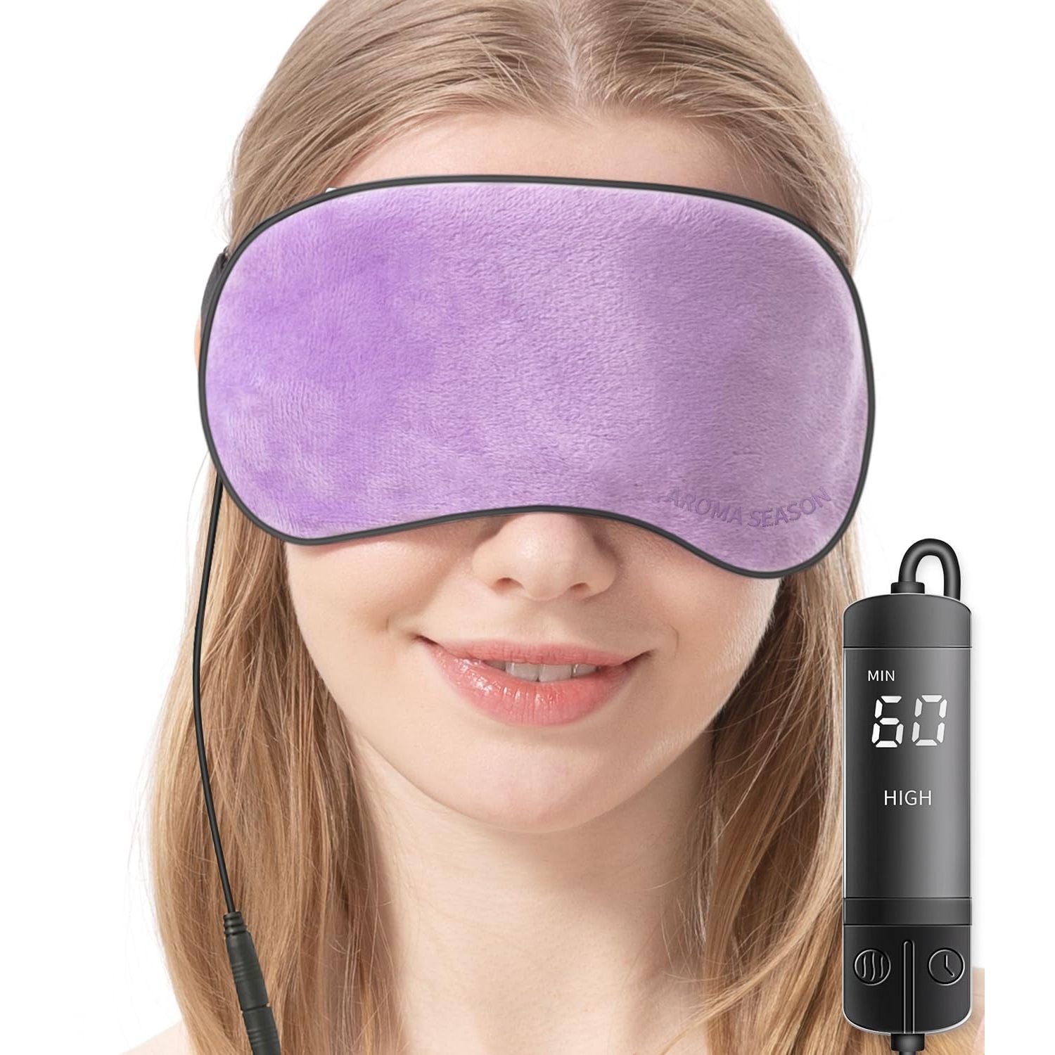 Buy now Aroma Season Heated Eye Mask, Warm Eye Compress for Dry Eyes MGD Stye Blephartitis Sinus Migraine, Graphene Heating Element with Natural Lavender Pack (Black) Violet at indiglob india