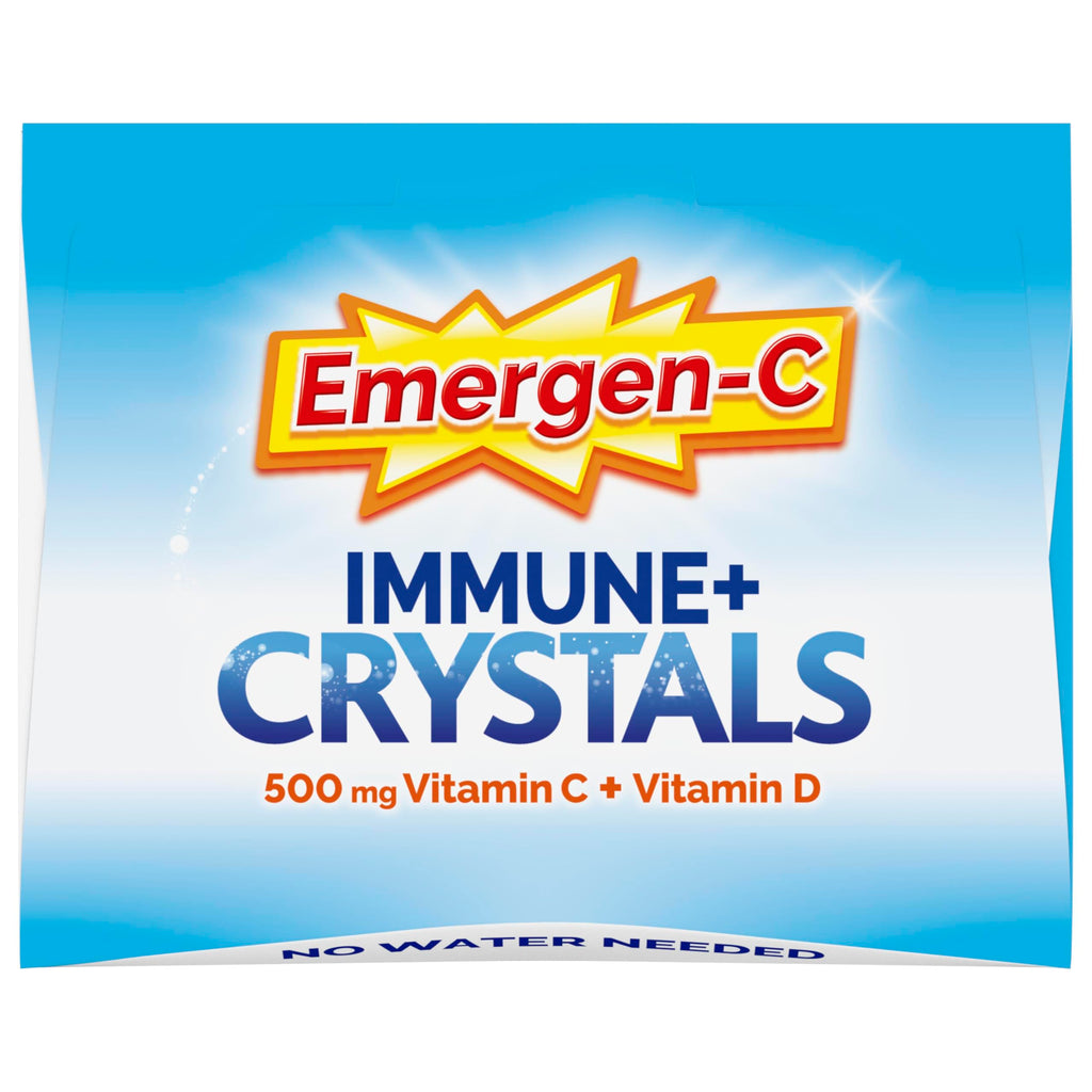 Emergen-C Immune Plus Crystals, On-the-Go Immune Support Supplement with Vitamin C, Vitamin D, B Vitamins, Zinc and Manganese, Berry Lemonade, Back to School Essentials - 28 Stick Packs