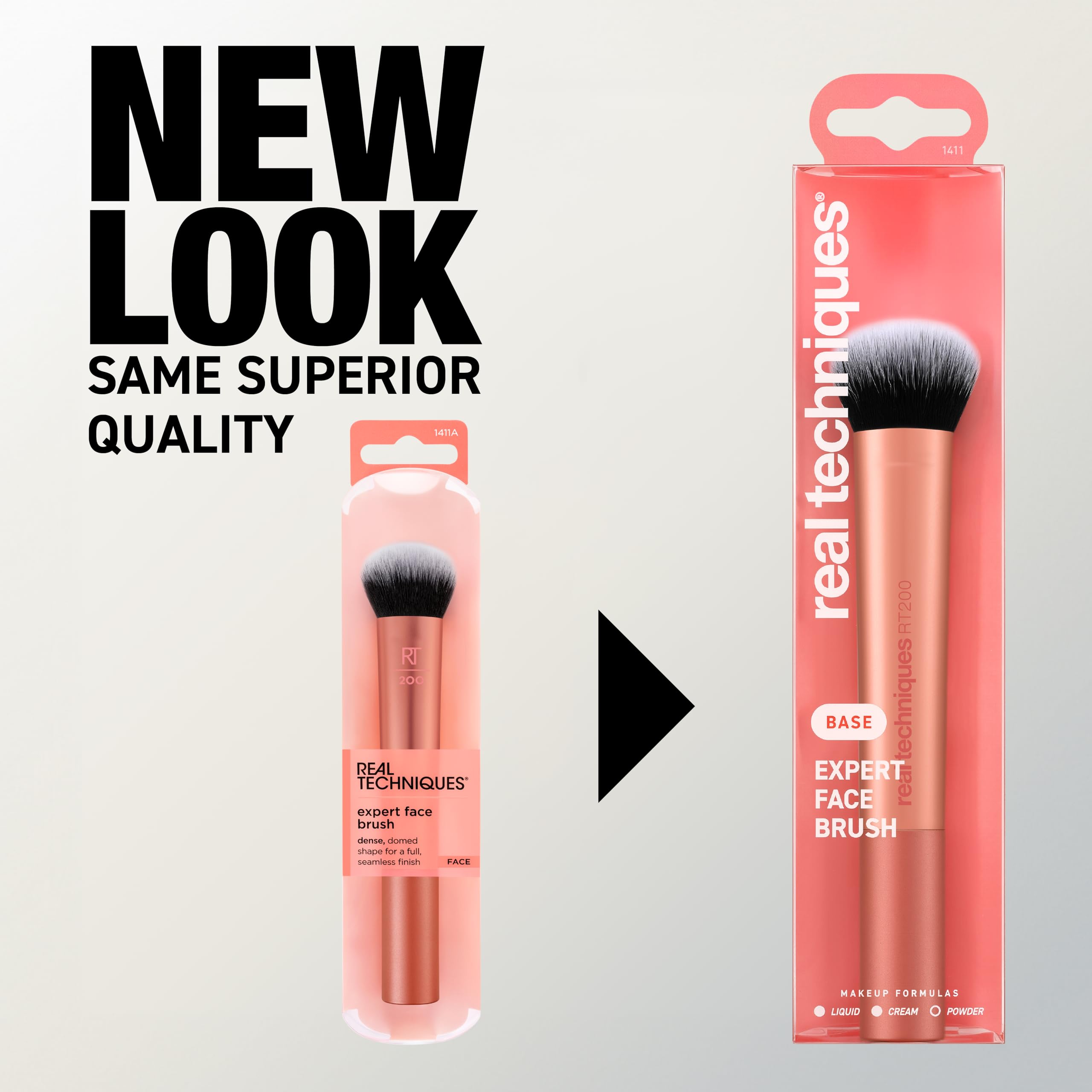 Real Techniques Expert Face Brush for Foundation, Dense Face Makeup Brush | Smooth, dense foundation brush for liquid and cream foundation, soft bristles, safe for sensitive skin, cruelty-free