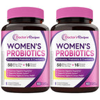 Doctor's Recipes Women's Probiotic, 60 Caps 50 Billion CFU 16 Strains, with Organic Cranberry, Digestive Immune Vaginal & Urinary Health, Shelf Stable, Delayed Release, No Soy Gluten Dairy