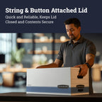 Bankers Box 12-Pack String & Button Medium-Duty File Box, Letter, FastFold