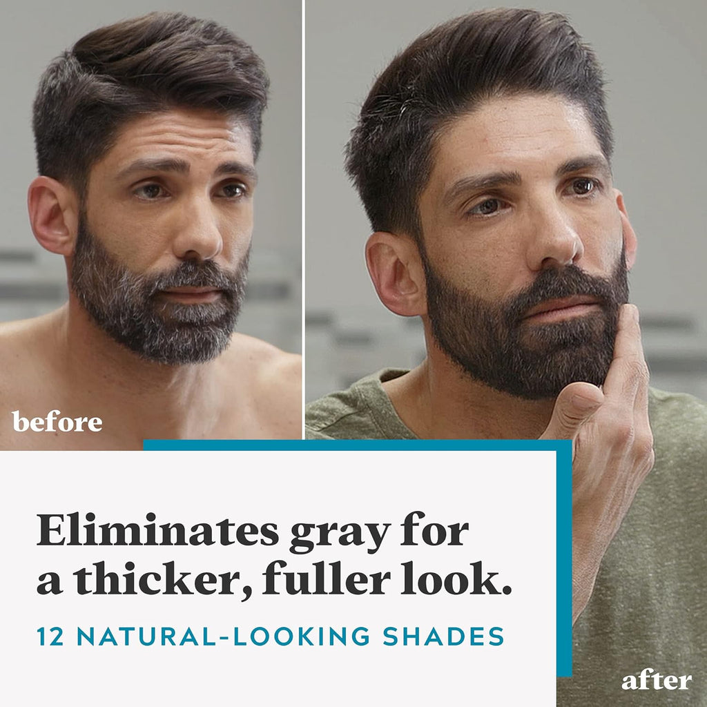 Buy now Just For Men Mustache & Beard, Beard Coloring for Gray Hair with Brush, with Keratin Biotin Aloe and Coconut Oil for Healthy Facial Hair - Medium-Dark Brown, M-40, Pack of 3 (Packaging May Vary) at indiglob india