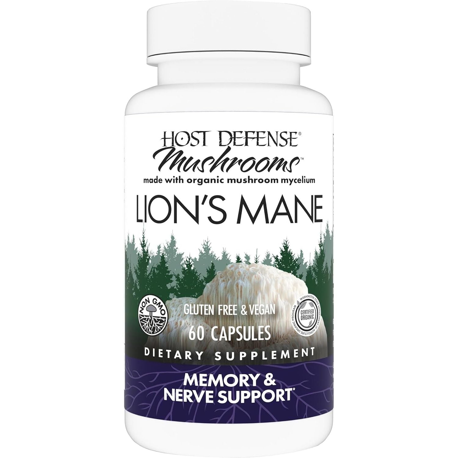 Buy now Host Defense Mushrooms Lion's Mane - Supplement Capsules for Brain Health Support - Mushroom Support for Focus & Memory Function - Immune & Nervous System Supplement - 120 Capsules (60 Servings)* 60 Count (Pack of 1) at indiglob india