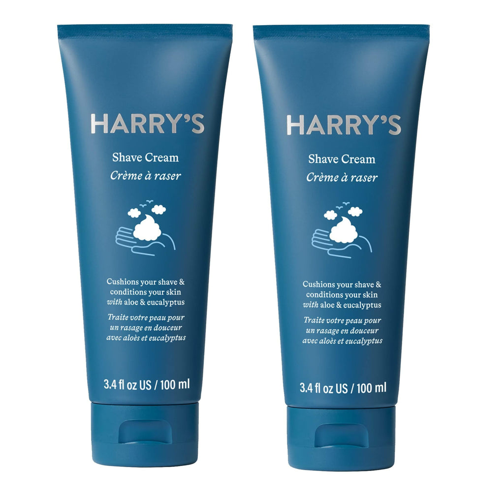 Harry's Shaving Cream for Men with Aloe and Eucalyptus - 2 oz (4 Pack) | Conditions Skin and Softens Facial Hair - TSA Approved Travel Essentials - Safe for Sensitive Skin