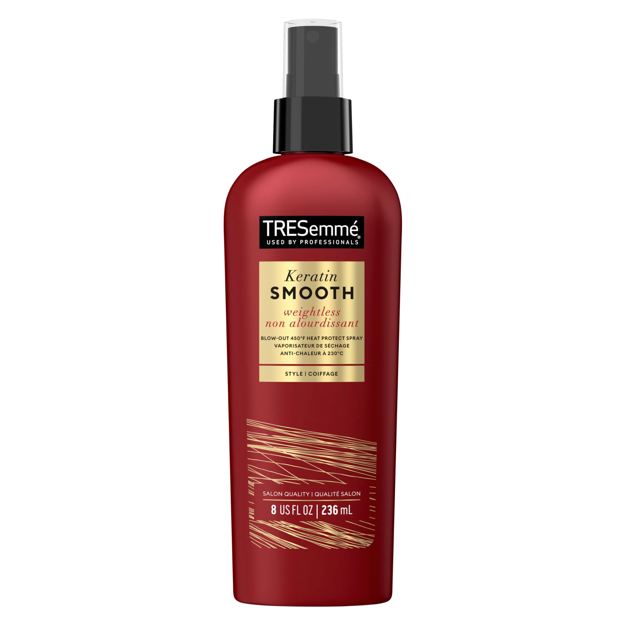 TRESemmé Expert Selection Heat Protection Spray, Keratin Smooth 8 oz | For heat styling, Helps protect against heat damage, With keratin + marula oil, For blow drying, Smooth frizz