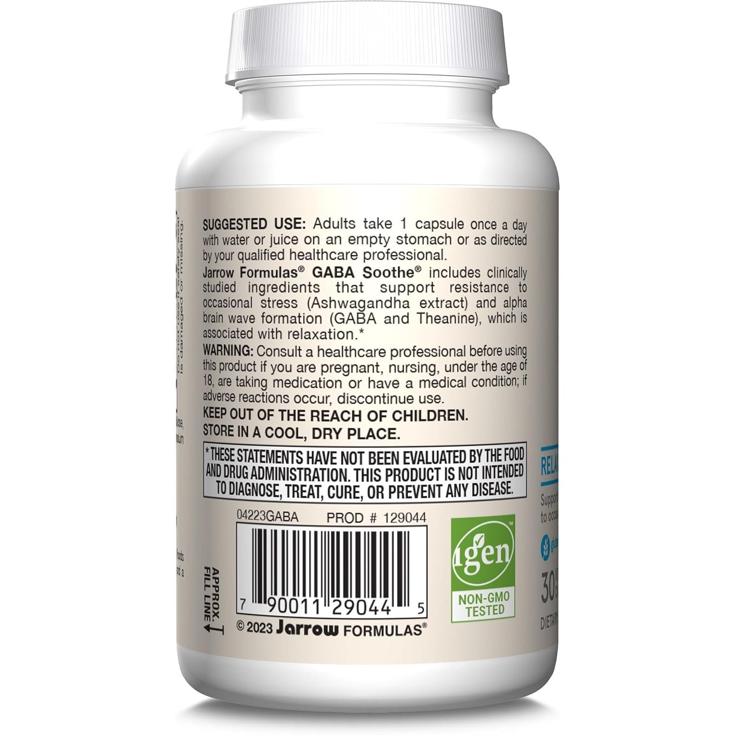 Buy now Jarrow Formulas GABA Soothe - 30 Veggie Caps - Supports Focus, Relaxation & Resistance to Stress - with Theanine & Ashwagandha Extract - 30 Servings at indiglob india