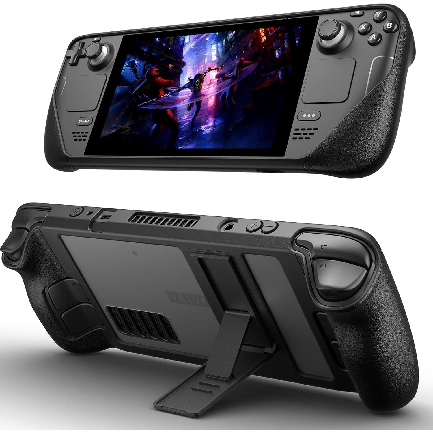 Buy now JSAUX Kickstand Case Compatible with Steam Deck/OLED, PC0105 Upgrade The Adjustable Angle Stand Steam Deck Cover TPU Protective Case, Shock-Absorption, Non-Slip and Anti-Scratch Design Adjustment Angle Stand at indiglob india