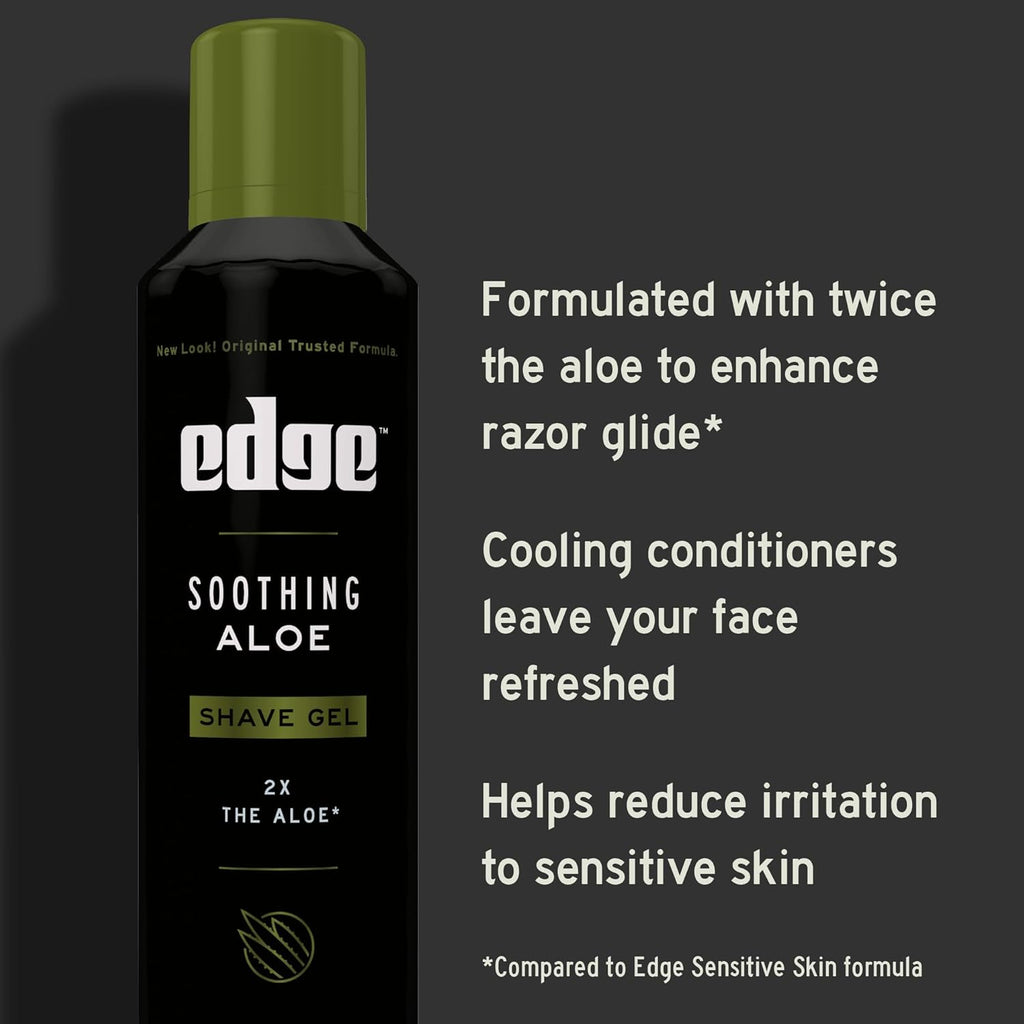 Buy now Edge Shaving Gel for Men, Soothing Aloe with Twice The Aloe, (6 Pack) - Shave Gel For Men That Moisturizes, Protects and Soothes To Help Reduce Skin Irritation at indiglob india