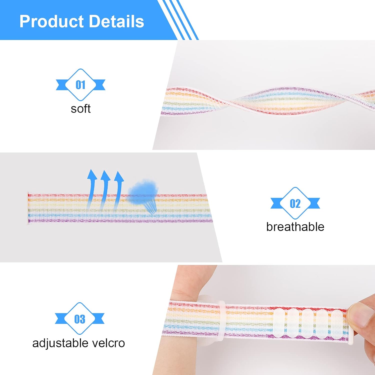 Buy now Kids Wristband Compatible with Apple AirTag, Protective Case for Air Tag GPS Tracker Holder with Nylon Bracelet, Adjustable Anti Lost Watch Band for Toddler Child Elder(Rainbow A) at indiglob india