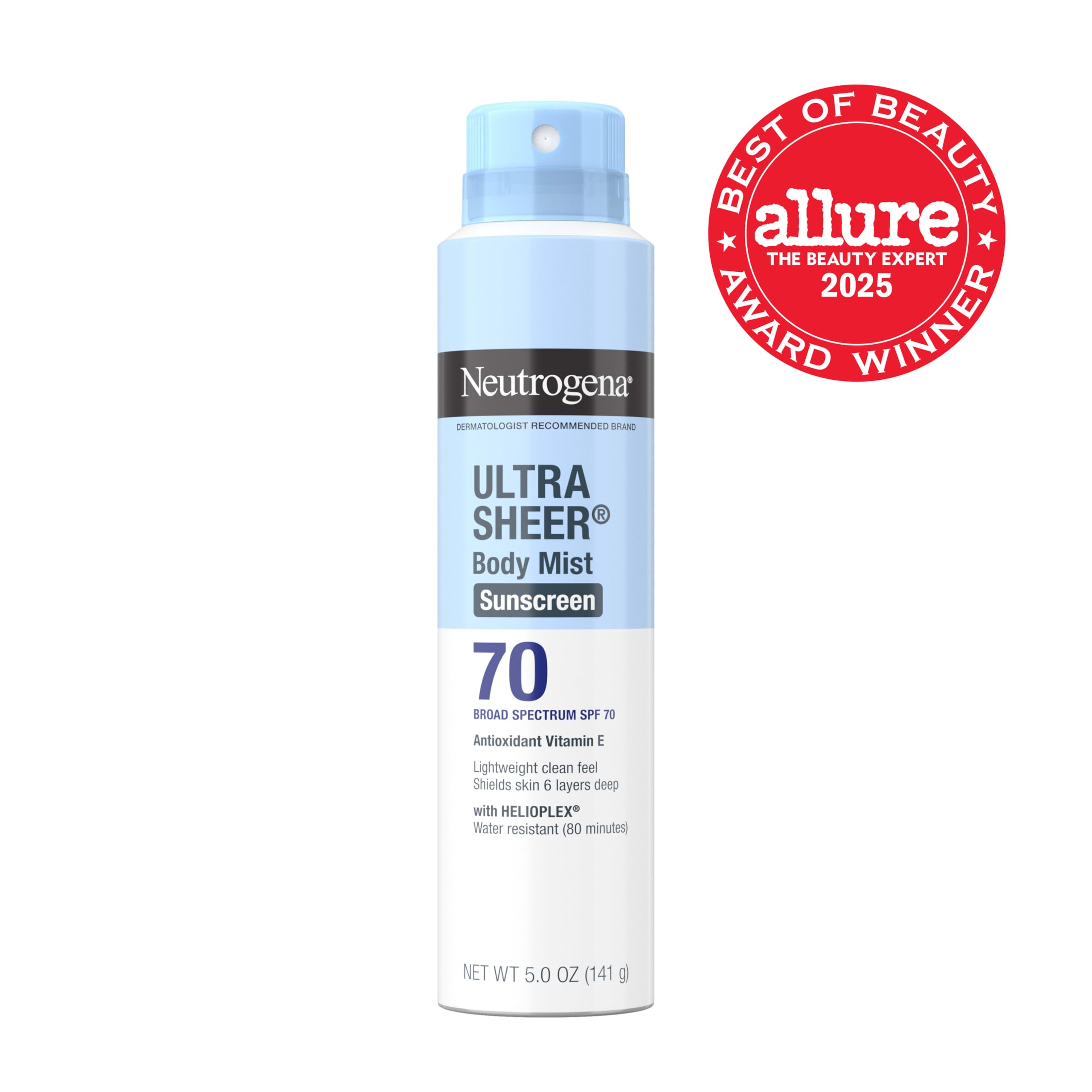 Neutrogena Ultra Sheer Dry Touch Sunscreen Spray, SPF 70, 3 x 5 oz | Broad Spectrum UVA/UVB Protection, Lightweight Spray, Water-Resistant up to 80 Minutes, PABA-, & Oxybenzone-Free