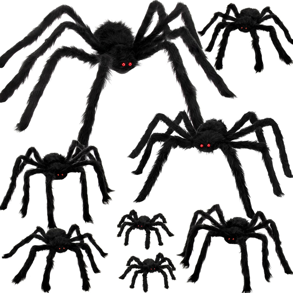 Colovis 8 PCS Halloween Spider Decorations for Indoor and Outdoor