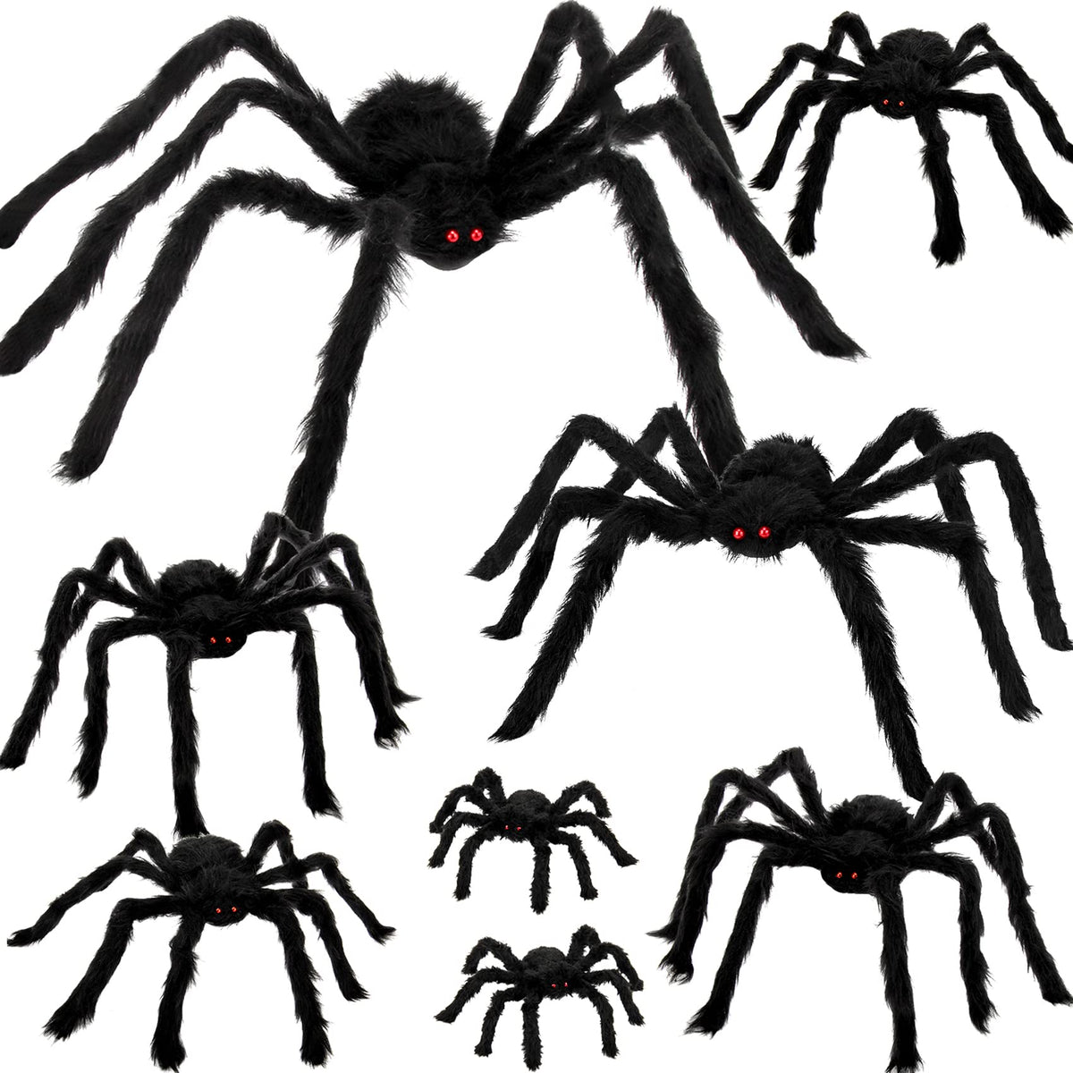 Colovis 8 PCS Halloween Spider Decorations for Indoor and Outdoor