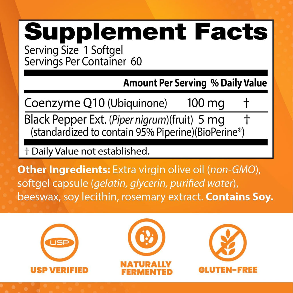 Buy now Doctor's Best High Absorption CoQ10 with BioPerine, Gluten Free Naturally Fermented, Heart Health & Energy Production, 100 mg, 60 SoFtgels at indiglob india