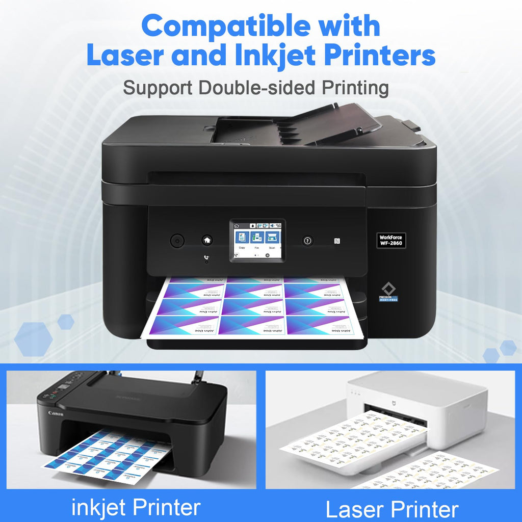 Thick Business Cards 500 Printable Business Card, 3.5" x 2" Business Card Paper Compatible with Laser & Inkjet Printer, Double-sided Printing, Heavyweight, Matte White Paper, (10 Cards/Sheet)