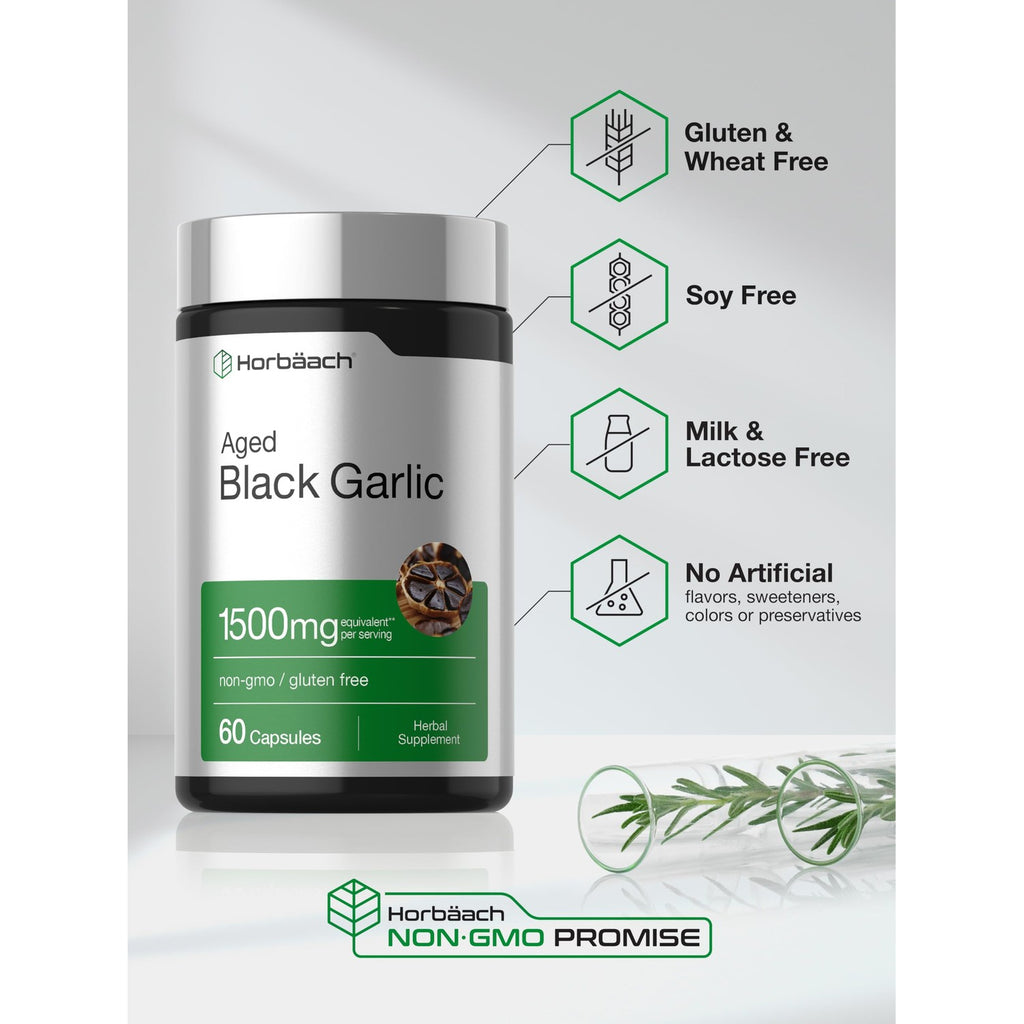Horbäach Aged Garlic Extract Capsules | 60 Count | Fermented Supplement