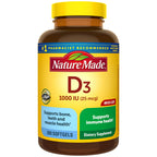 Nature Made Vitamin D3 1000 IU (25 mcg), 300 Vitamin D Softgels | Vitamin D Supplement for Immune, Bone, Teeth and Muscle Health Support, 300 Day Supply