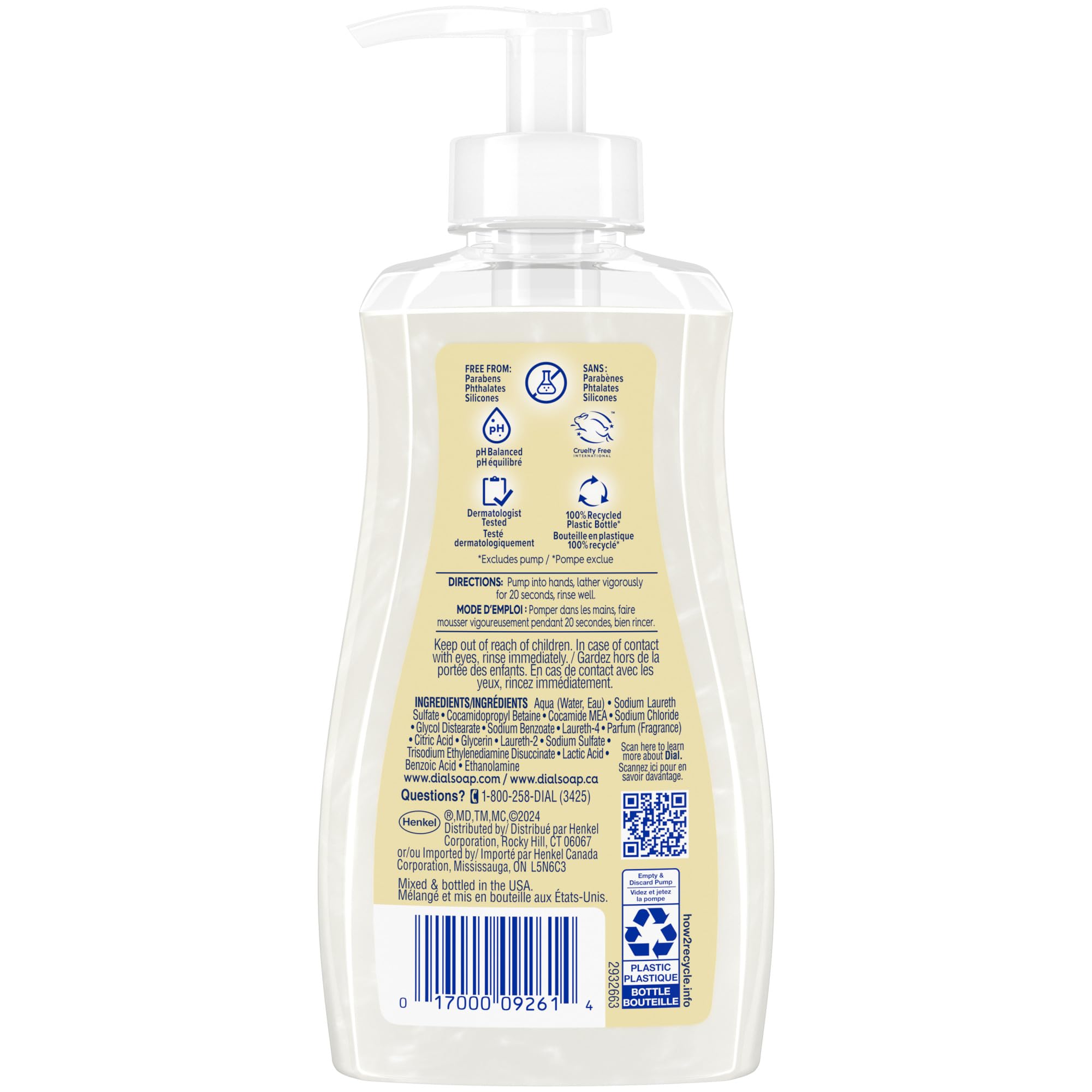 Dial Liquid Hand Soap, Vanilla Honey, 7.5 fl oz, Pack of 12 | Gentle on skin, creamy lather, clean rinsing formula, includes 12 bottles, vanilla honey scent, cream form