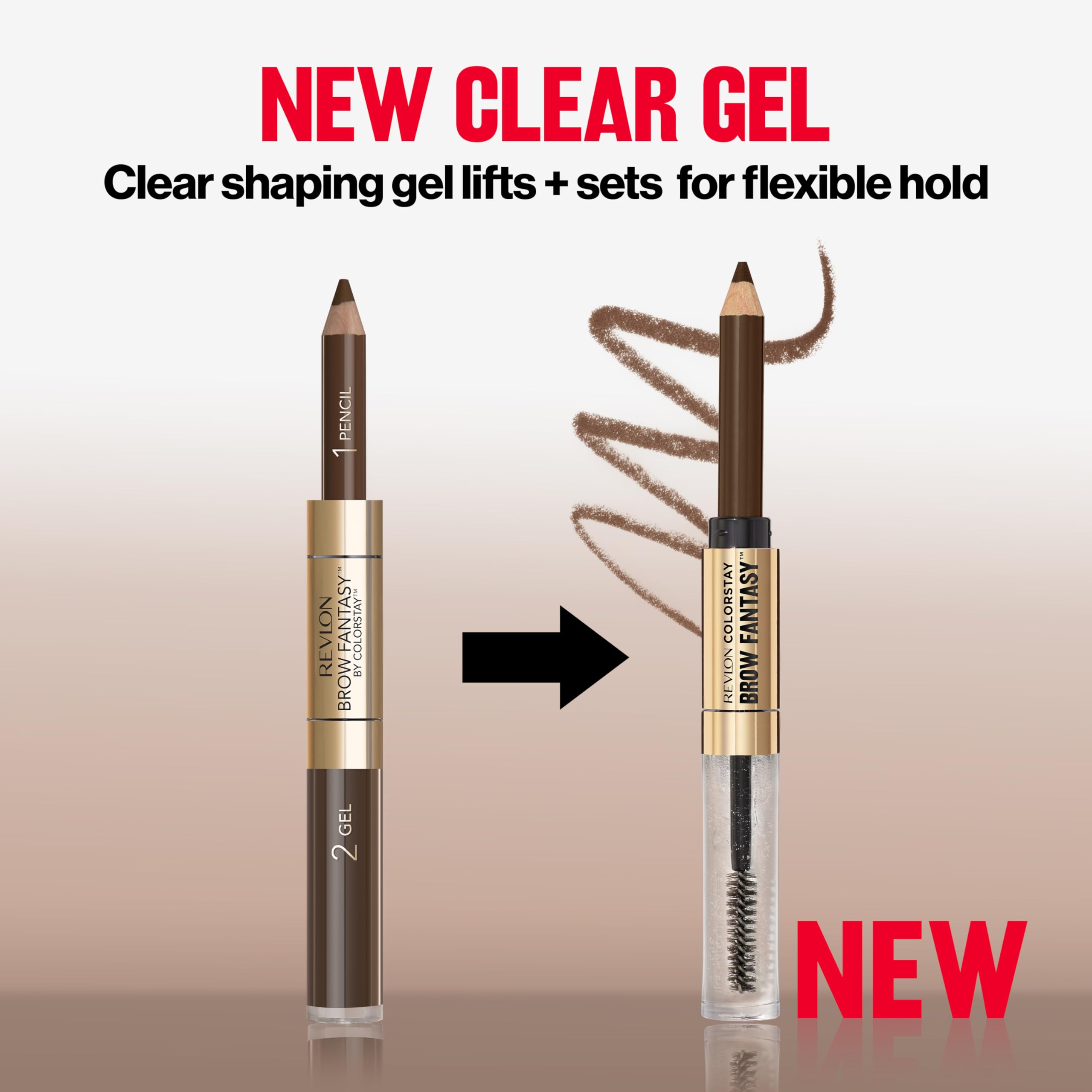 Buy now Revlon ColorStay Brow Fantasy, All In One Eyebrow Powder Pencil with Shaping Clear Gel, Gel Infused with Panthenol, Smudge-proof, 16HR Visibly Full Brows, 004 Dark Brown at indiglob india