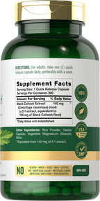 Carlyle Black Cohosh Capsules | 300 Count | Non-GMO, and Gluten Free Formula | Black Cohosh Root Extract Supplement