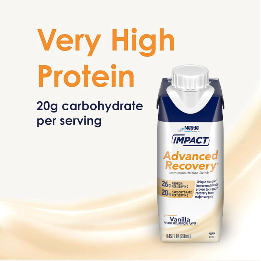IMPACT Advanced Recovery Drink, Pre & Post Surgery Nutritional Drink, Surgery Recovery and Immune Support (280 Calories, 26g Protein), Vanilla, 8.45 Fl Oz, Pack of 10
