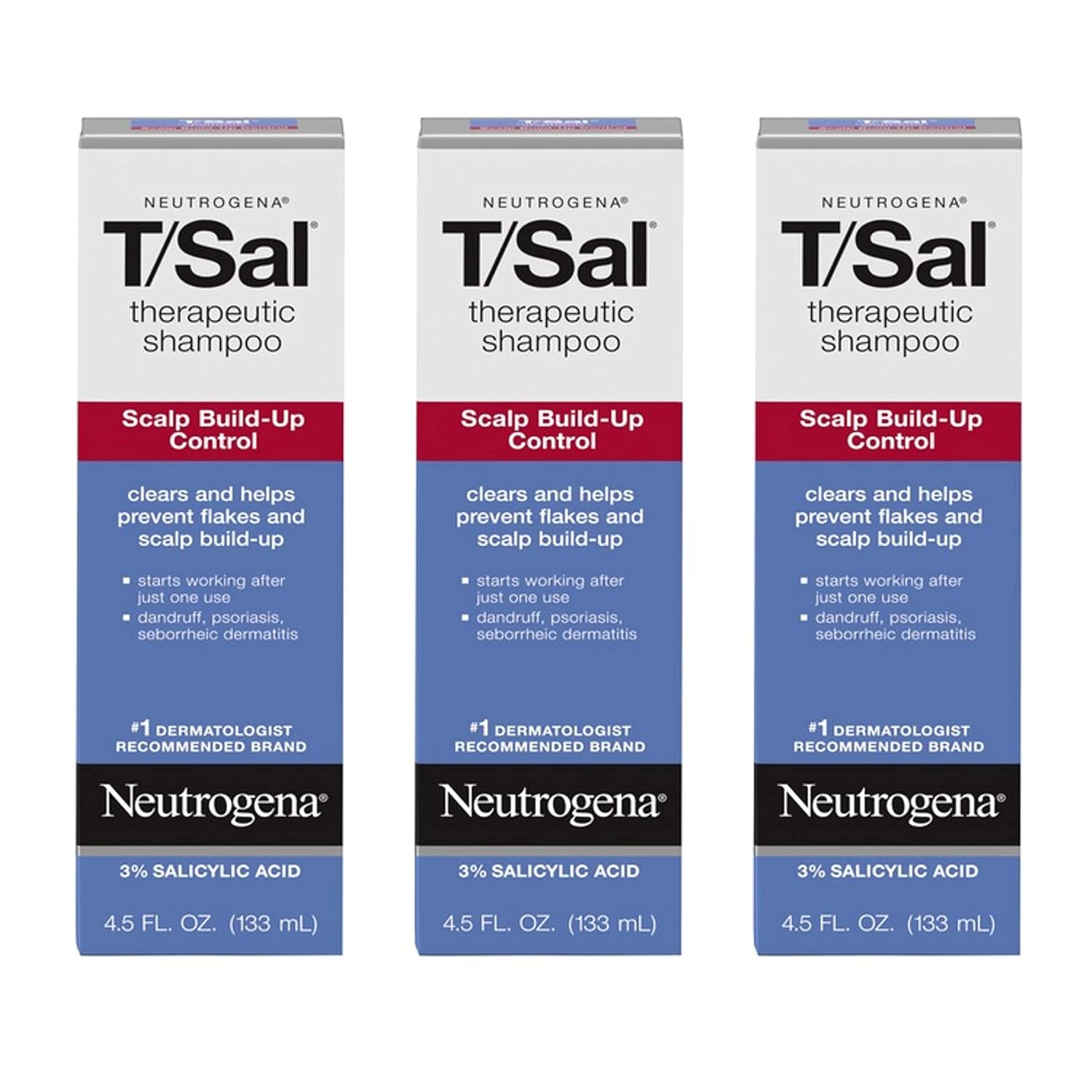 Buy now Neutrogena T/Sal Therapeutic Shampoo, Scalp Build-Up Control 4.5 oz, 130 fl oz 4.5 Fl Oz (Pack of 6) at indiglob india