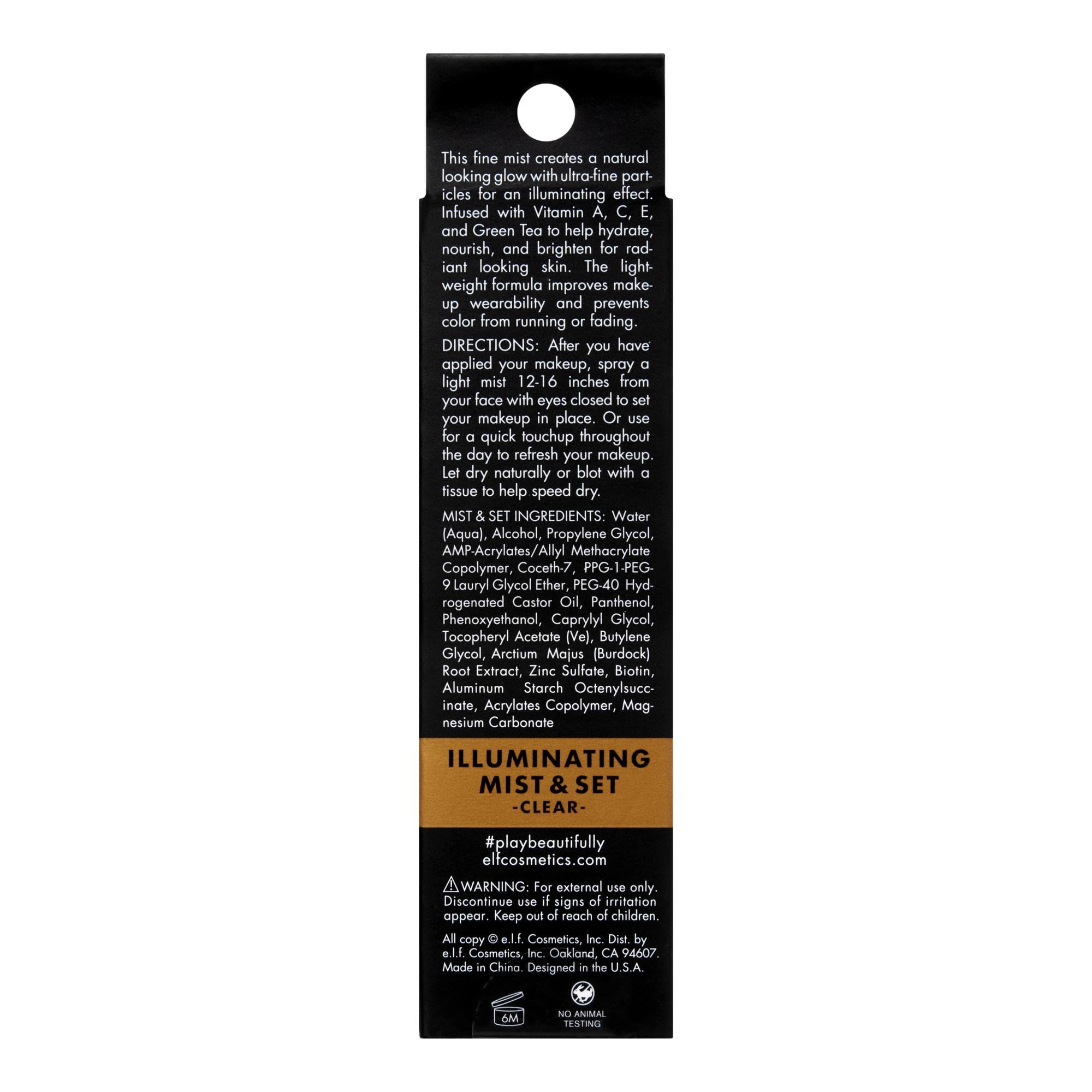 Buy now e.l.f. Lumious Mist & Set, Setting Spray To Give Makeup A Lasting, Radiant Finish, Infused With Vitamins A, C & E, Small, 2 Fl Oz at indiglob india