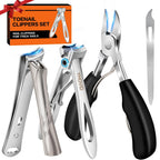 Toe Nail Clippers for Men, Toenail Clippers for Thick Nails for Seniors, German Ultra Sharp Stainless Steel Fingernail Clipper with Catcher, Heavy Duty Ingrown Nail Cutter Long Handle with Wide Jaw