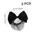 Buy now Beaupretty 2 Pieces Hair Snood Net Barrette Mesh Clip Elastic Butterfly Bun Bow Headdress for Lady Women Dance Office (Black) at indiglob india