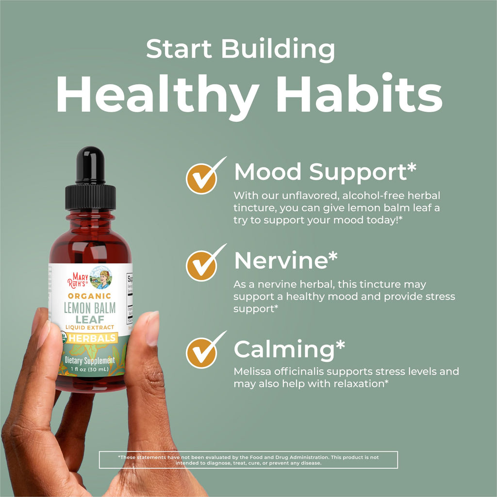 MARYRUTH'S Organic Lemon Balm Leaf Liquid Extract, Mood Support, 1 Fl Oz