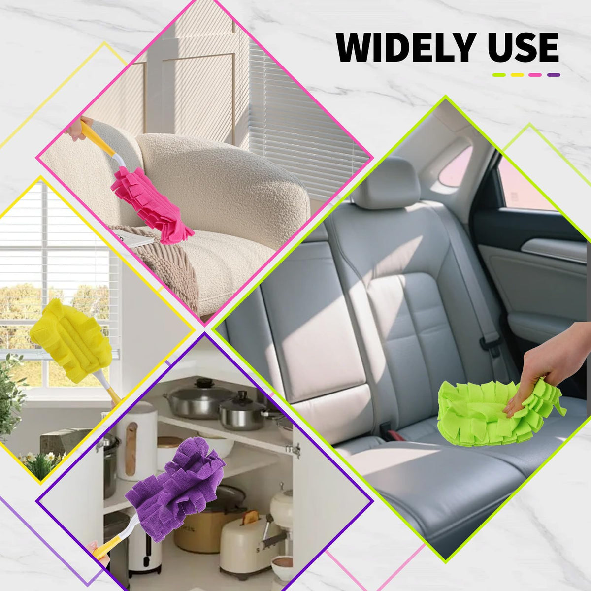 8 Pack Reusable Duster Pads Compatible with Swiffer Duster Refills