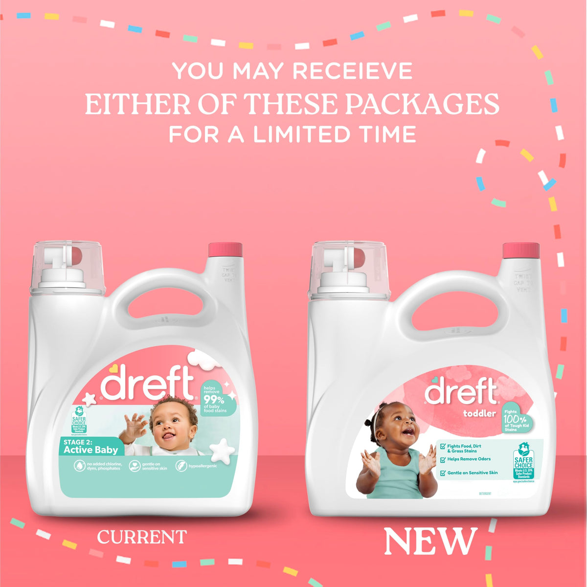 Dreft Toddler Liquid Laundry Detergent, Fights Stains, Removes Odors, 45 loads, 60 fl oz