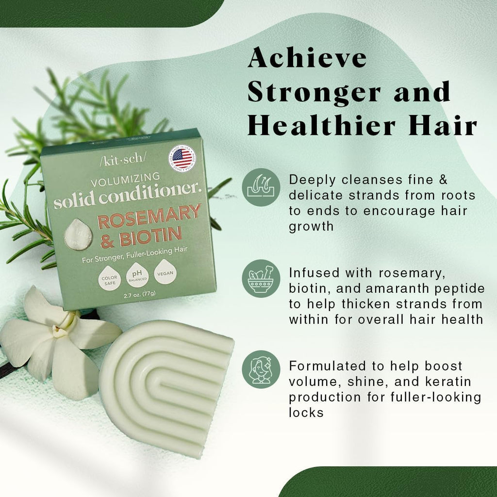 Buy now Kitsch Rosemary & Biotin Volumizing Hair Conditioner Bar for Hair Growth & Thickening â€“ Hydrating & Cleansing Hair Conditioner for Women & Men - Paraben, Silicone & Sulfate Free - Made in USA - 2.7 oz at indiglob india
