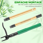 Weed Puller Tool with 2 Weed Eject Feature, 43.7in Stand Up Dandelion Remover Tool, Real Bamboo Handle and Metal 4 Claw & Foot Pedal, Heavy Duty Garden Weeder
