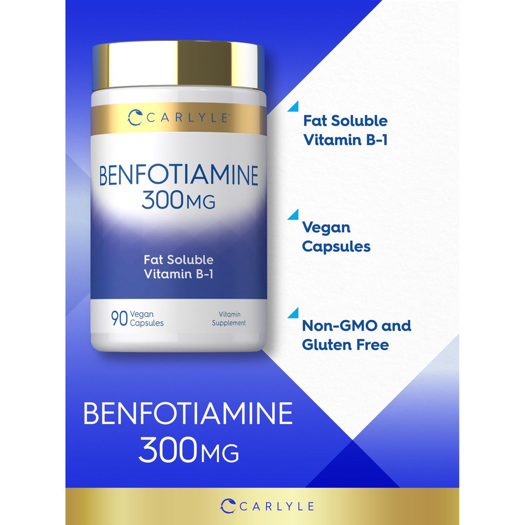 Carlyle Benfotiamine 300mg | 90 Capsules | Fat Soluble Vitamin B1 Thiamine