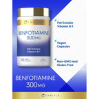 Carlyle Benfotiamine 300mg | 90 Capsules | Fat Soluble Vitamin B1 Thiamine