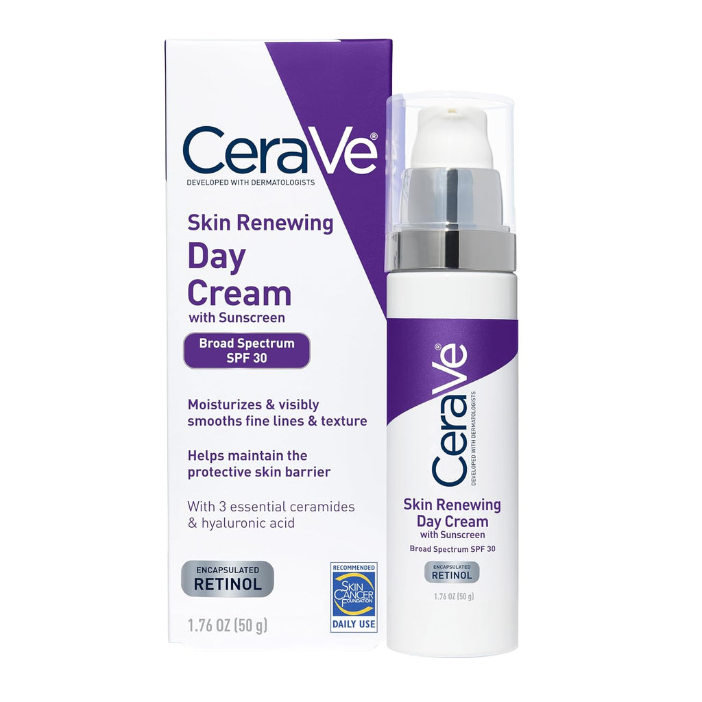 Buy now CeraVe Anti-Aging Face Cream SPF 30, Anti-Wrinkle Retinol Cream with Hyaluronic Acid and Ceramides, 1.76 oz at indiglob india